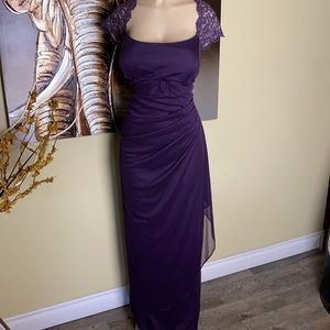 Plus size purple maxi formal dress